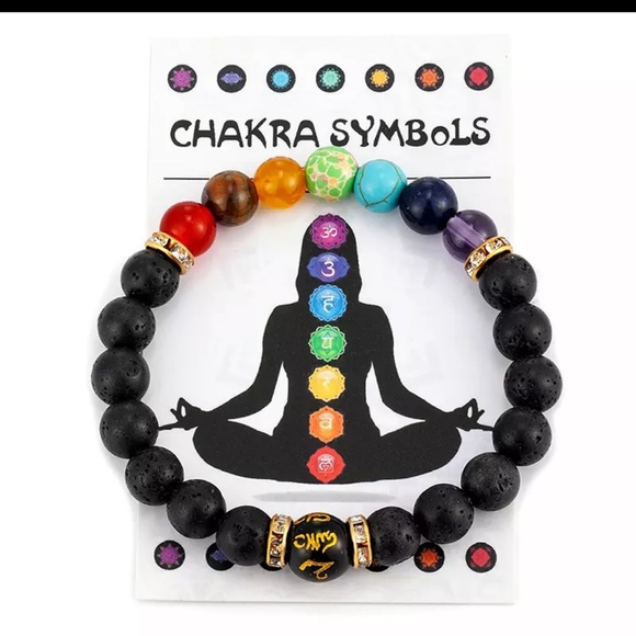 $3 Chakra natural stone bracelet new $3 WHEN BUNDLED WITH 3 OR MORE ITEMS - Picture 1 of 16